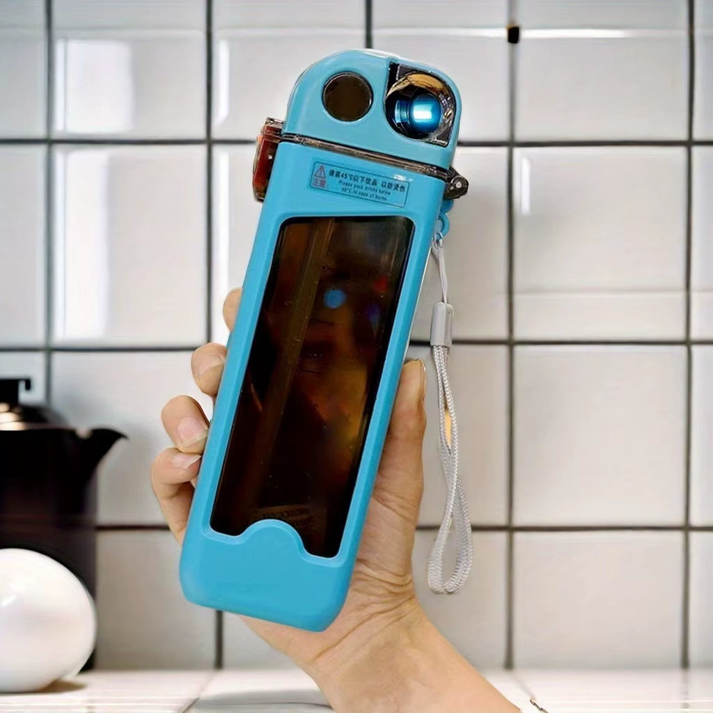 1Pc 350Ml Sports Water Bottle, Square Portable Plastic Water Bottle, Fitness Cup, Outdoor Sports Water Bottle