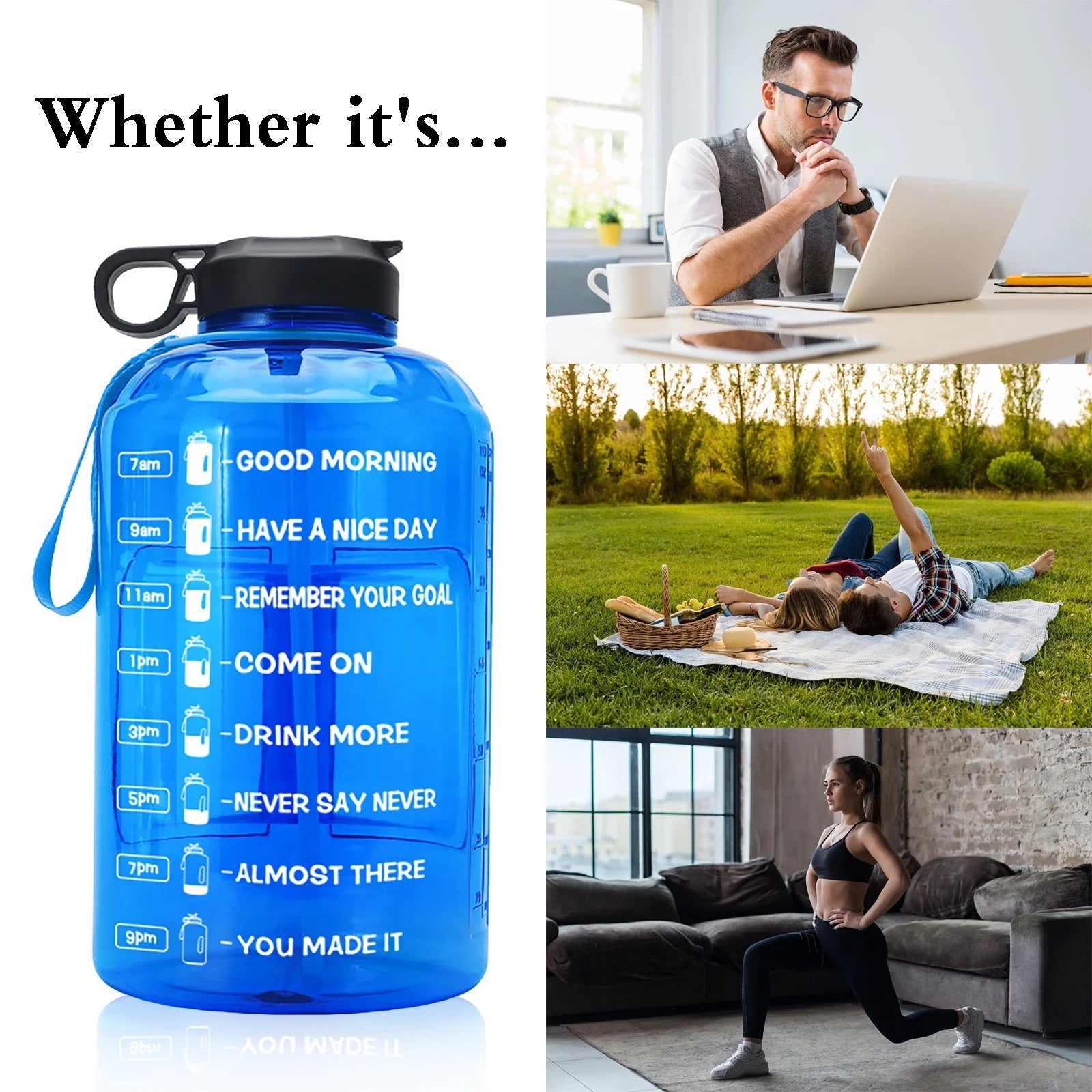 Water Bottles Cameland 128 Oz Sports Water Bottle Large Capacity Outdoor Convenient Water Bottle Water Bottle on Clearance